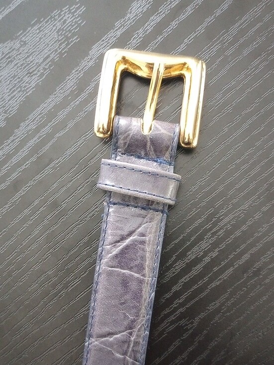 Collectif Genuine Leather Women\'s Navy Belt with Gold Buckle main image 9